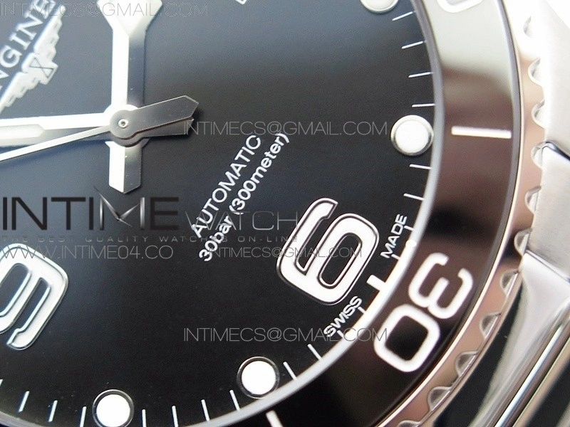 Conquest L3.840.4.56.6 Real Ceramic Bezel SS ZF 1:1 Best Edition Black dial On SS Bracelet A2824